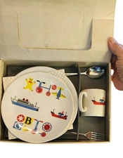 Vintage Lord Nelson Pottery Nursery Set "Toyland" Pattern In Original Box 1970s