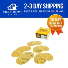 50-Pack  5" Gold Sanding Discs - Versatile Grits for Wood & Auto Work