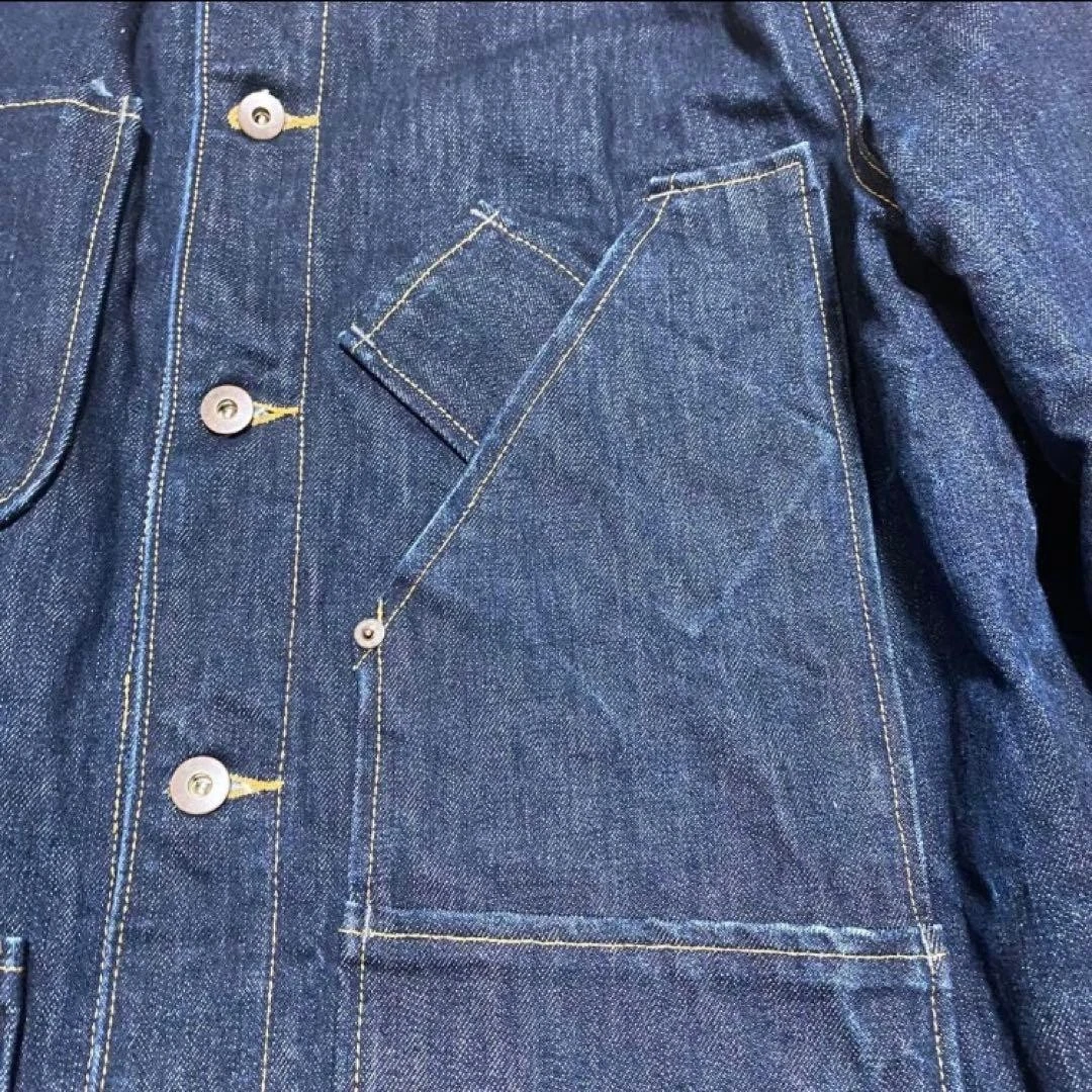 TELLASON Denim Coverall L Made in USA Vintage Aged Look 100% Cotton Material JPN image 5