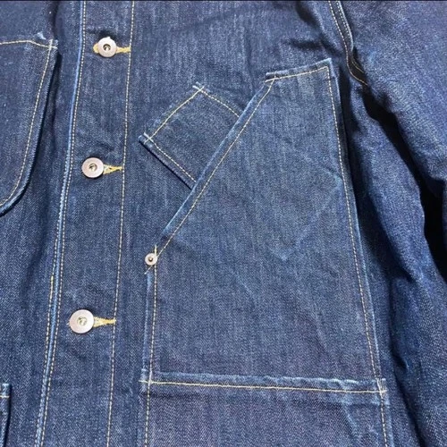 TELLASON Denim Coverall L Made in USA Vintage Aged Look 100% Cotton Material JPN image 5