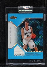 2004 Topps Finest Game-Worn Jersey Blue X-Fractor 12/25 Pau Gasol #112 HOF e1e