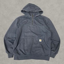 Carhartt Hoodie Men Large Gray Rain Defender Quarter Zip Loose TS0617-M Pullover