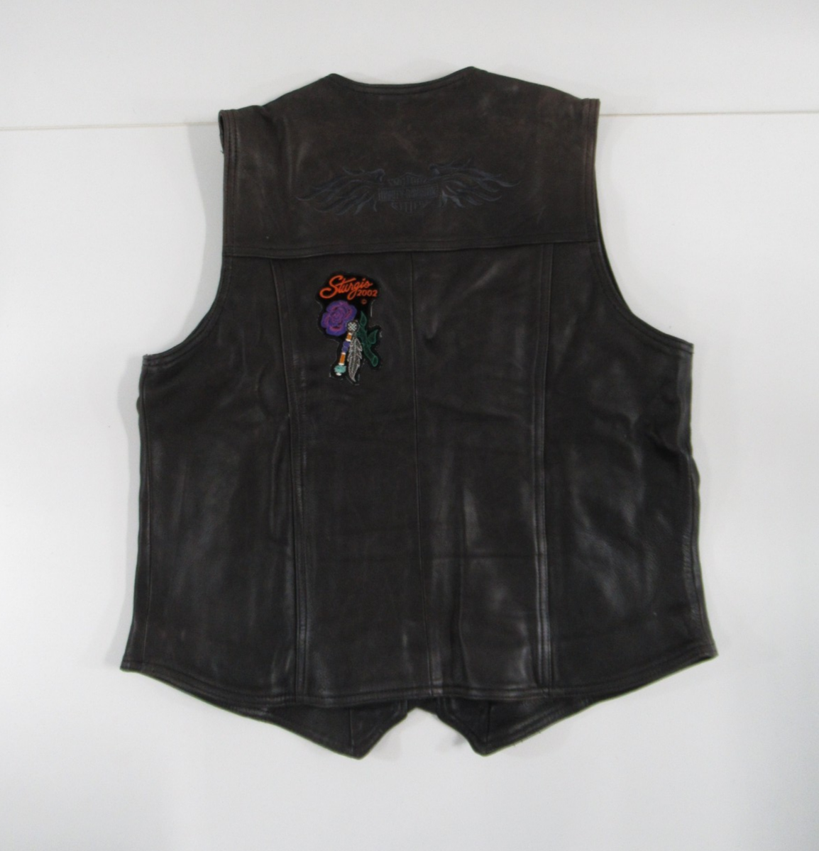 HARLEY DAVIDSON Women's Brown Genuine Leather Vest Size XL #VT712