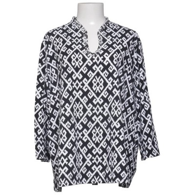 Ruby Rd, Bluse, Größe: 3XL, Schwarz/Weiß, Baumwolle/Elasthan, Sonstiges #OiA