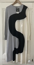 Uniqlo X Marimekko Women’s Grey Black Merino Wool Jumper Dress S UK 10 EU 38 NEW