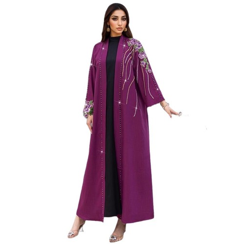 Ramadan Dubai Women Open Kimono Abaya Cardigan Long Robes Muslim Islamic Dresses - Picture 6 of 17