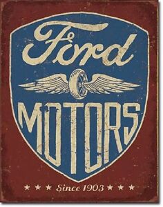 Ford Motors Logo Dealer Service 1903 Car Garage Wall Art Decor Retro Metal Sign Ebay