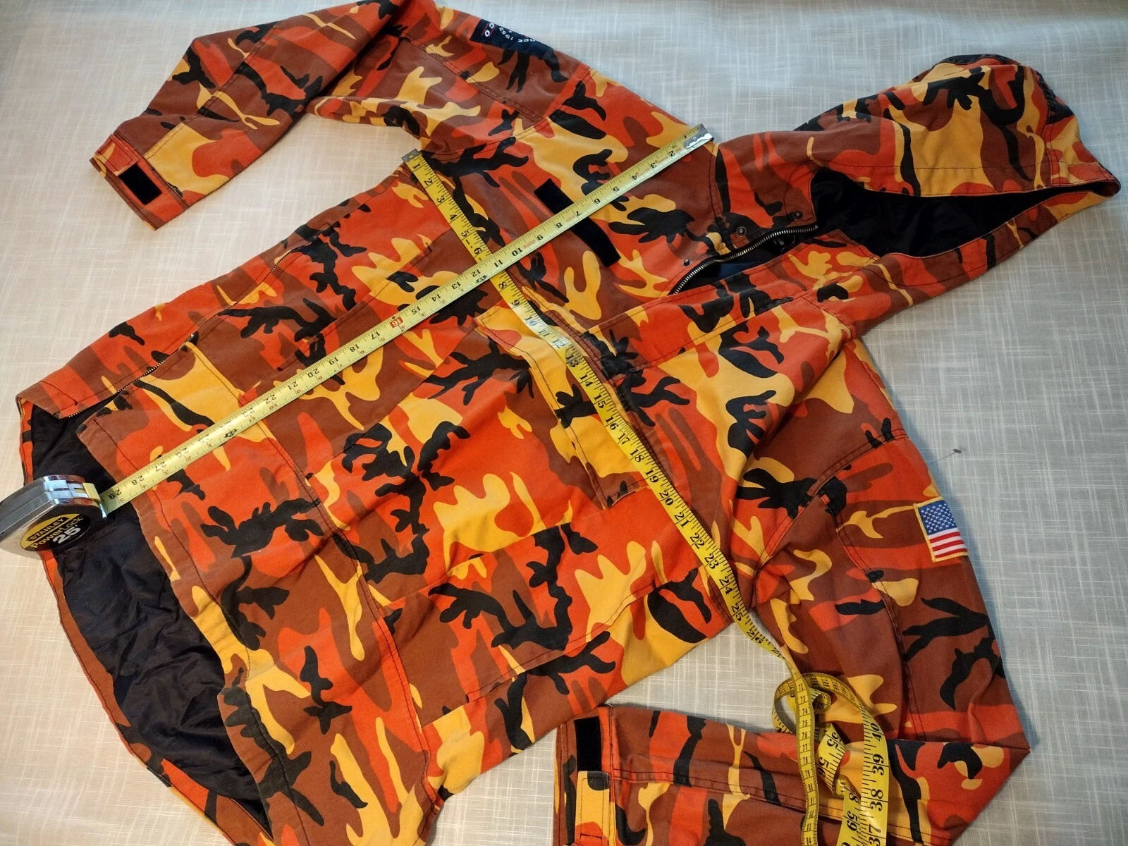 Rothco Off White Giacca Mimetica Resistente Arancione con Tasche con Cappuccio Uomo Taglia XL