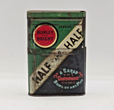 Vintage Half and Half Pipe & Cigarette Burley Bright Tobacco Pocket Tin