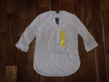 NWT Womens NINE WEST JEANS Sunberry Canyon Red Stripe Lucy Tunic Blouse Shirt S