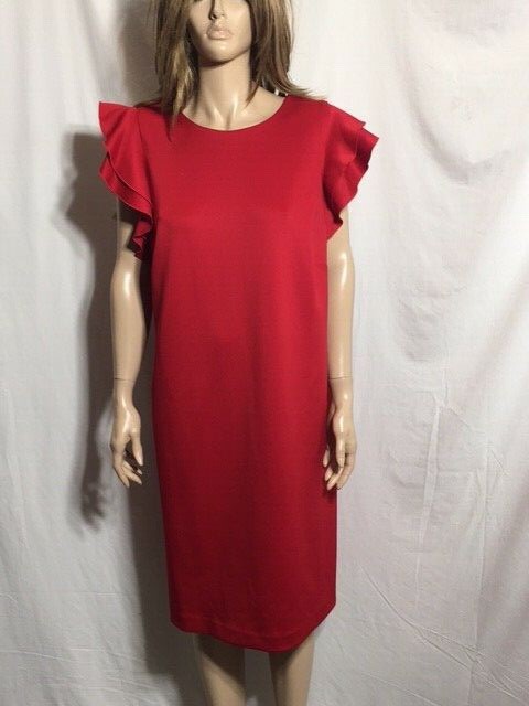 tommy hilfiger red dress Mixed-Media Pleated Tank Dress