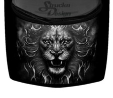 Fierce King Ling Fire Flames Tattoo Car Truck Vinyl Decal Graphic Hood Wrap Grey