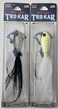 2 EAGLE CLAW PRO-V BUCKTAIL JIG Trokar 5 inch 3 Oz 7/0 SHAD/GLOW