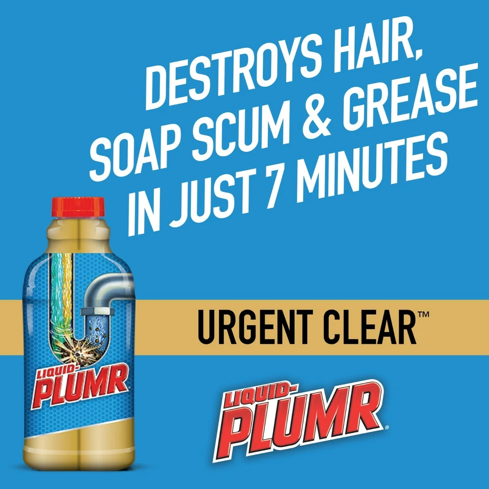 CLORAX LIQUID-PLUMR 紧急透明 ~ 排水管去除头发香皂渣 — 第 3/4 张图片
