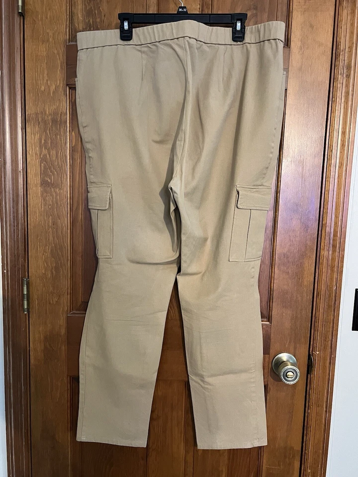 Isaac Mizrahi Live! Высокий 24/7 эластичной грузовой лодыжки брюки 20WT хаки - Изображение 2 из 4