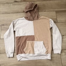 Abercrombie Kids Hoodie 11/12 Youth Tan Pullover Color Block Fleece