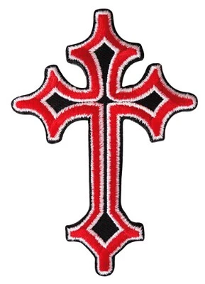 Patche écusson Croix chrétienne thermocollant patch NagaPatches brodé