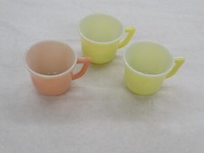 3 Vintage 40's - 60's Hazel Atlas Milk Glass Patel Little Hostess Tea Cups