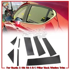 19-25 FIT FOR MAZDA 3 4TH 5D TEXTURE STICKER SIDE PILLAR POST MATTE CARBON