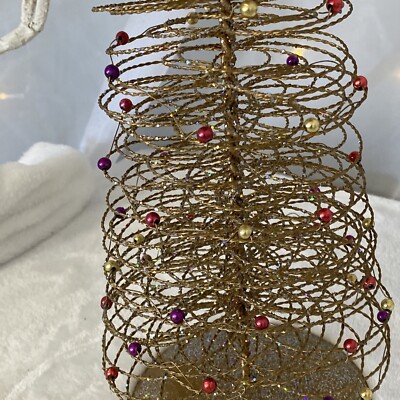 Crate and Barrel Gold Wire Glitter Purple, Red, Gold Beaded