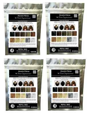 100g - GRAU Haarverdickung Baufasern Nachfülltasche 