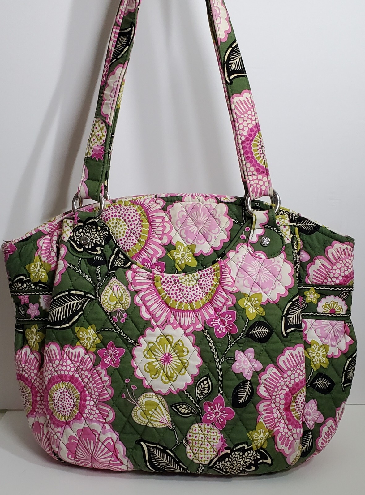 Vera Bradley Olivia Pink Curved Top Tote w Double Handles