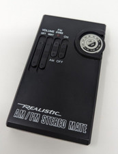 Realistic AM-FM Stereo Mate 12-123 Pocket Transistor Radio Vintage Working 3band