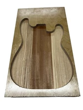 Sapele+ White Ash 3 Pcs Glued Guitar Body Blank Luthierwood- Free US Shipping