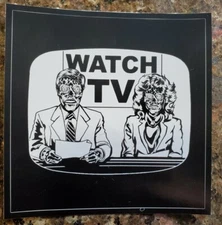 Political Bumper Sticker "THEY LIVE" Movie 🎥 WATCH TV 📺 OBEY SHEEPLE HOAX 