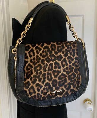 michael kors leopard purse shoulder bolsa