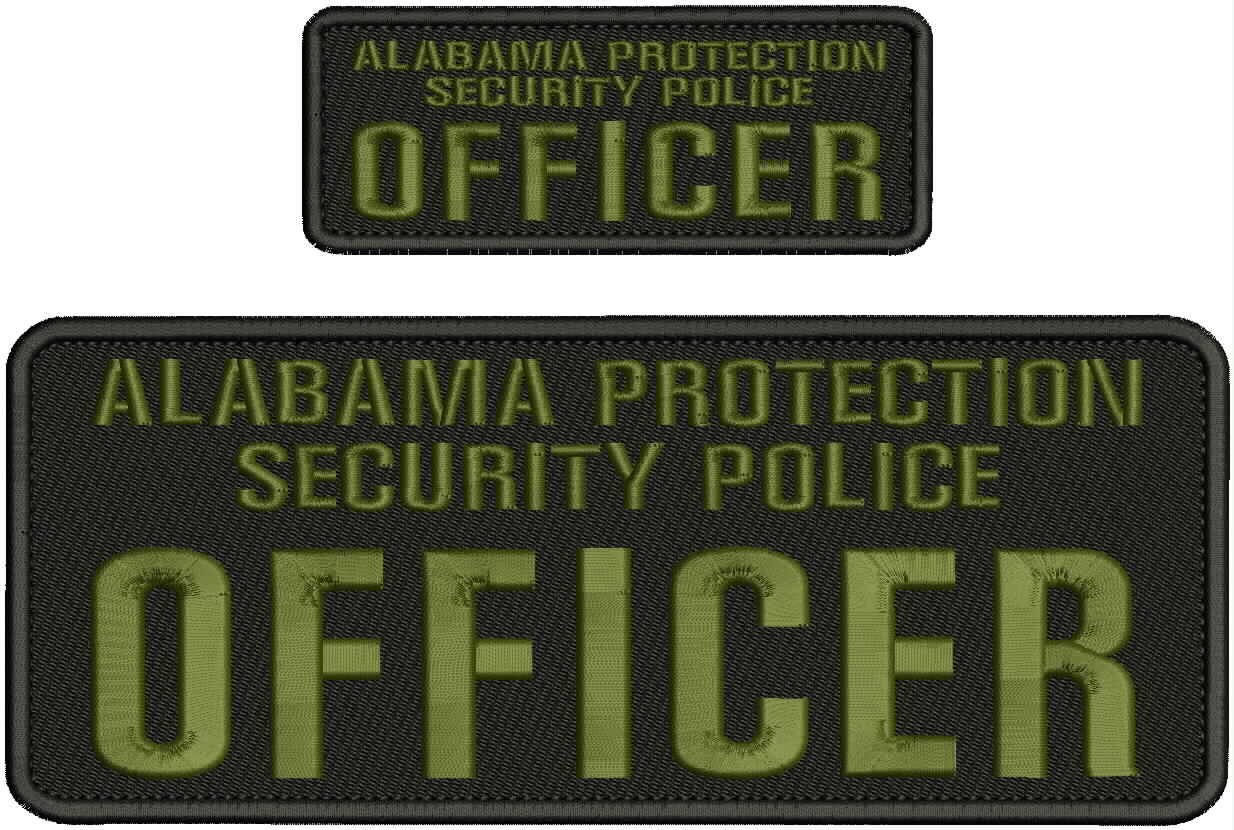 ALABAMA PROTECTION SECURITY POLICE OFFICER EMB 4X10 AND 2X5 HOOK ON ...
