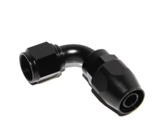 AN-8 AN8 90° Deg Swivel Fuel Oil Gas Line Hose End Fitting Adapter BLACK
