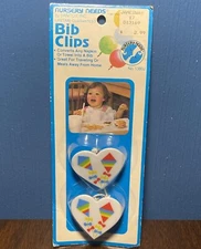 VINTAGE Bib Clips Baby Accessory - Kite Plastic Hook Nursery Needs 80s NOS 1989