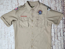 Boy Scout BSA, Official Uniform Shirt, Men's Small, Polyester, Vented, Sewn