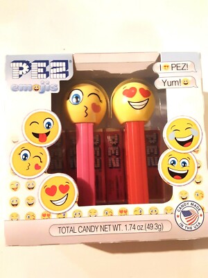 PEZ Emojis Twin Pack - Kissing & Love Emojis Dispensers - Retired Gift Box
