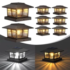 4x4 Solar Post Cap Lights, 8 Pack Fence Deck Post Lights Outdoor Solar Powere...
