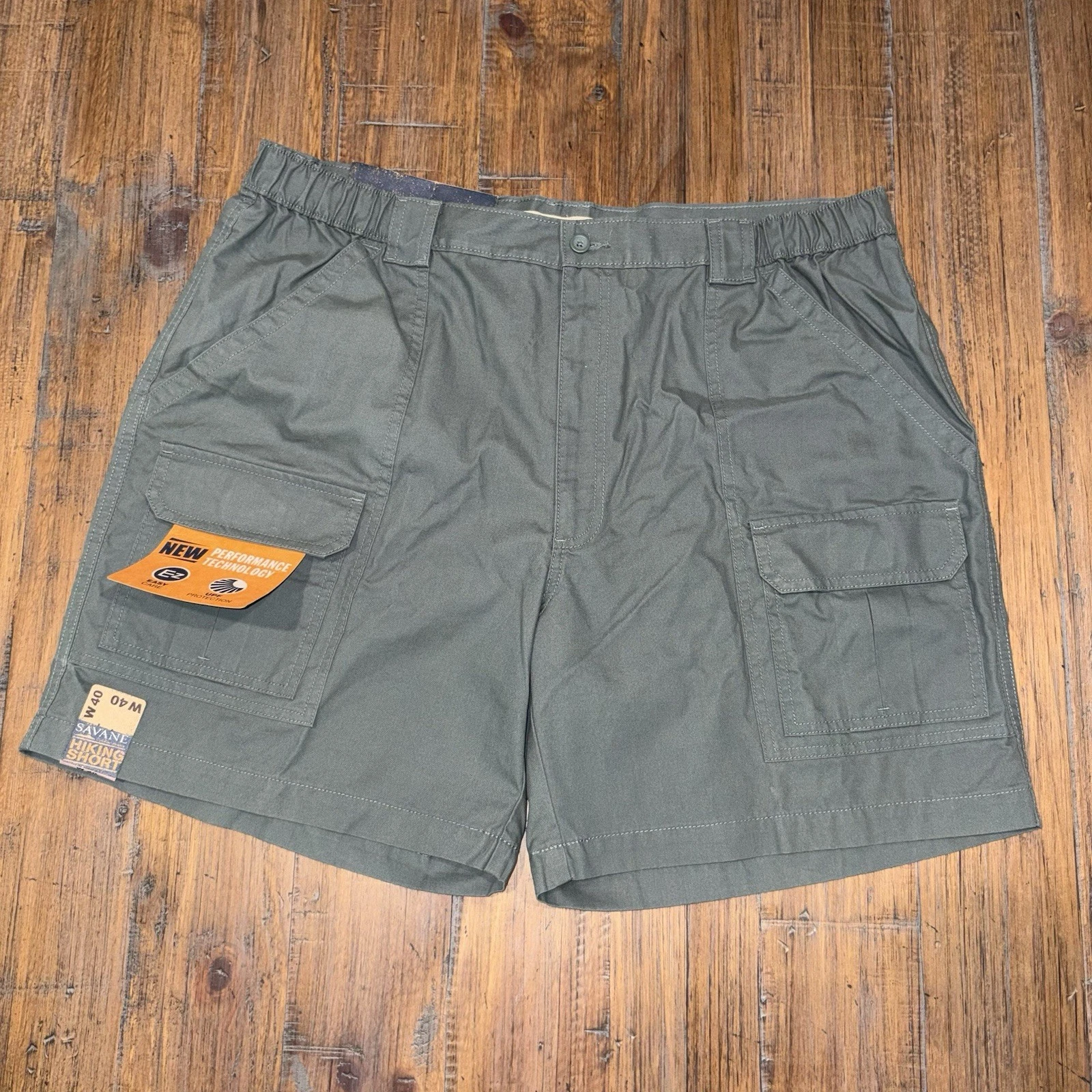 Savane Men's Outdoor Hiking Cargo Style Shorts 40 Balsam Green UPF Performance