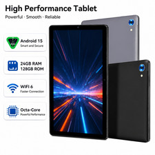 Android 15 Tablet 10 Inch HD 24GB 128GB 5G WiFi Dual Camera Octa-Core Processor