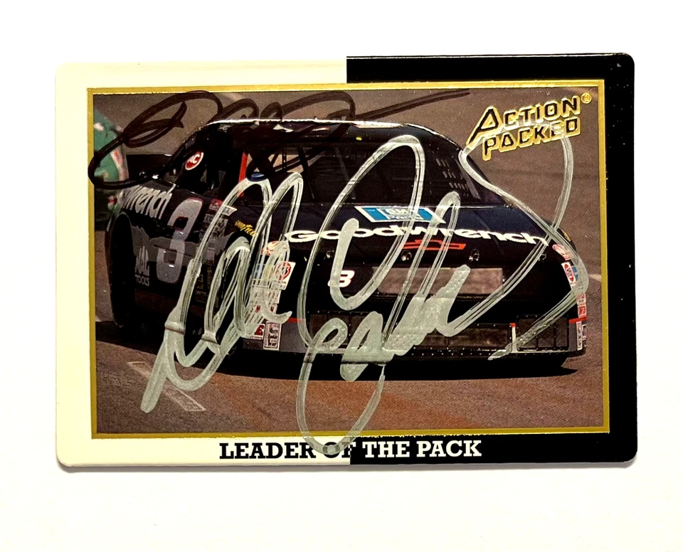 Dale Earnhardt & Dale Jr NASCAR 1994 Action Packed #35 Autographed Signed - Image 4 of 4