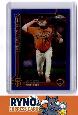 Logan Webb 2025 Topps Chrome Logofractor Edition #296 Blue Refractor
