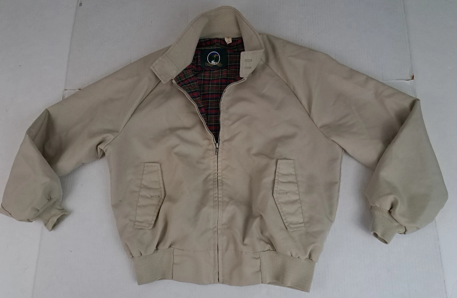 Vintage Plaid Insulated Light Full Zip Jacket LG 42-44 Tan Ozark Trail USA Made