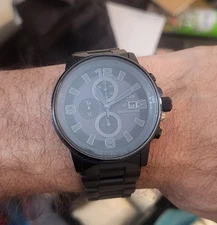 Men's Citizen CA0295-58E Eco-Drive NIGHTHAWK Black Stainless Chronograph Watch