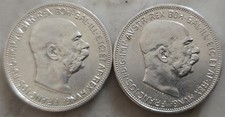 MDS &Ouml;STERREICH KAISERREICH 2 x 2 KRONEN 1912/1913 "FRANZ JOSEPH I.", SILBER  #