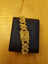😍Glieder Armband  Gold Farbend viele Helle  Steinchen   .dran. Neu 