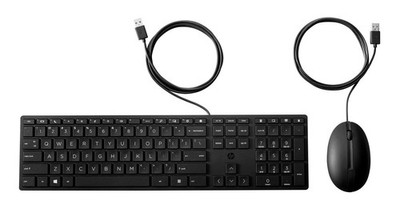 HP 9SR36AA#UUZ kabelgebundene Desktop 320MK Maus und Tastatur, Full-Size USB schwarz