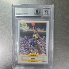 1990-91 Fleer Shawn Kemp Auto ✍️ Beckett BGS 10 Autograph Seattle Sonics