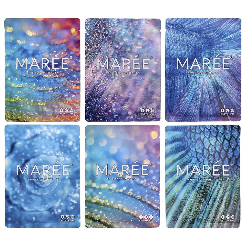 Marine Collagen Beauty Facial Masks, 6 Masks