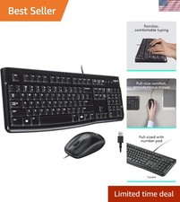 MK120 Wired Keyboard and Mouse Combo for Windows, Optical Wired Mouse, Full-S...