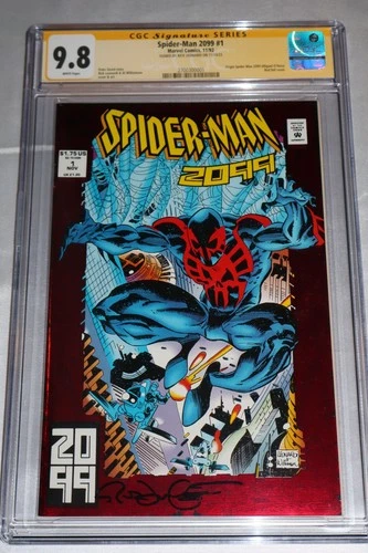 CGC SS Spider-man 2099 1 9.8 1992 NM Signed Rick Leonardi Key Book Foil Cover