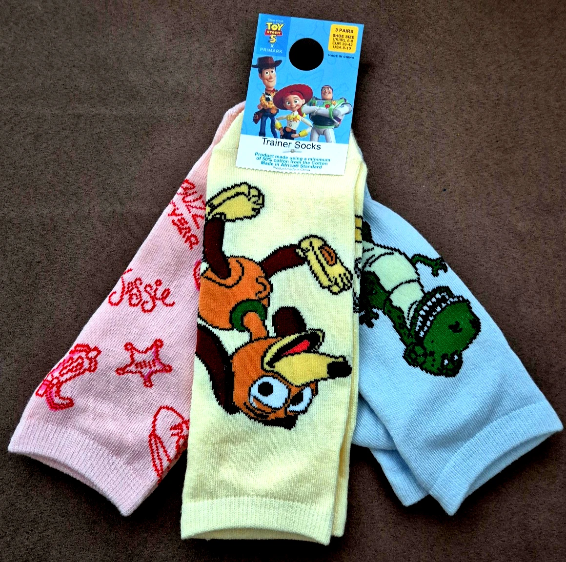 TOY STORY 5 - Paquete de 3 pares de calcetines de entrenamiento, tallas 2-5 o 6-8 BNWT con licencia Primark